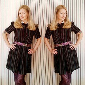 Refashioned Vintage Peter Pan Collar Dress (S/M)